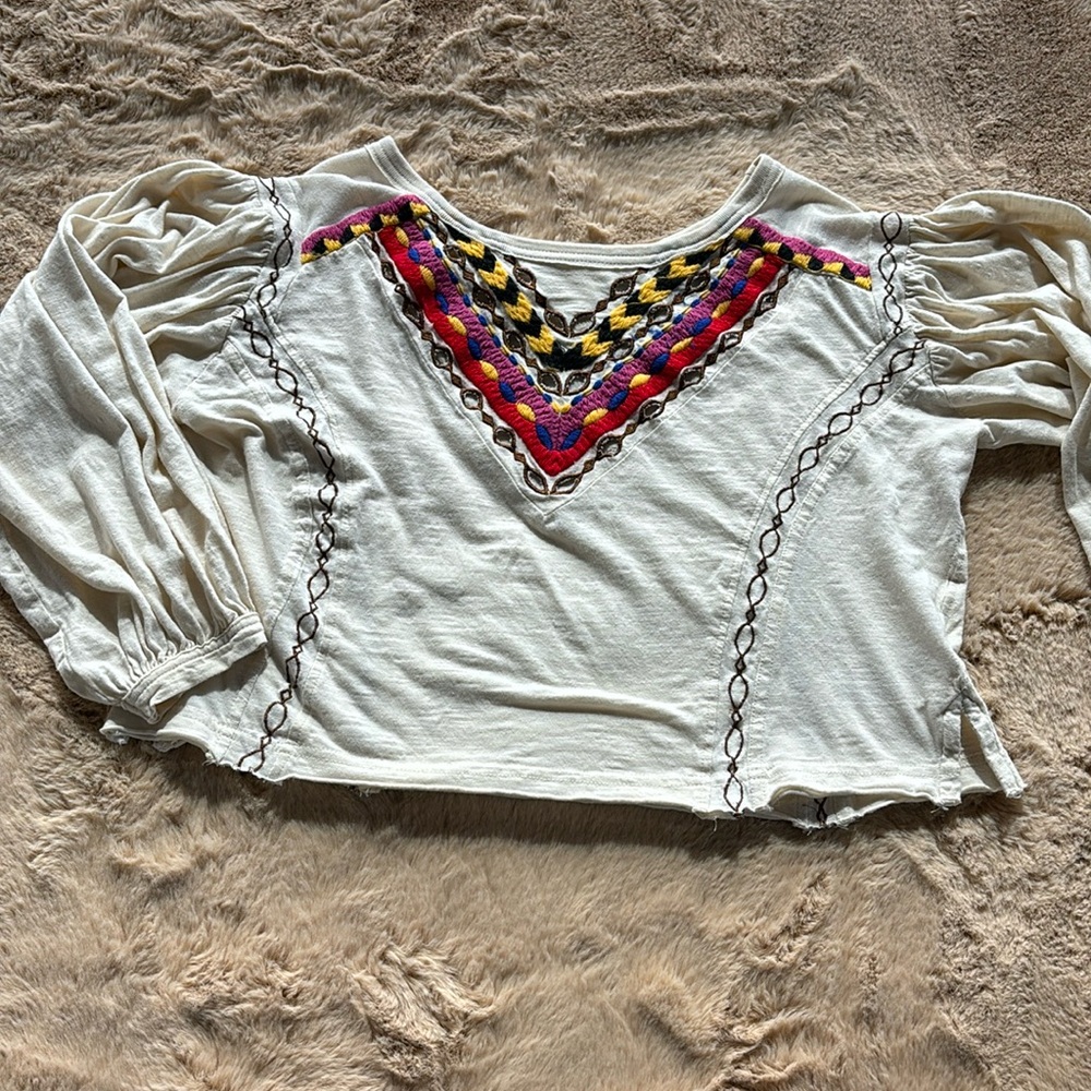 Free People boho long sleeve top